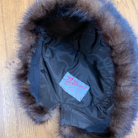 Vintage 1950\'s Brown Mink Fur Hat